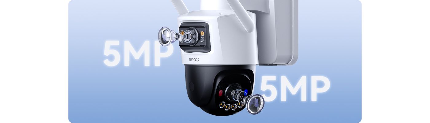 Imou AOV Dual 5MP + 5MP solar con 4G y WiFi — Lentes duales de 5 MP, imagen ultra nítida